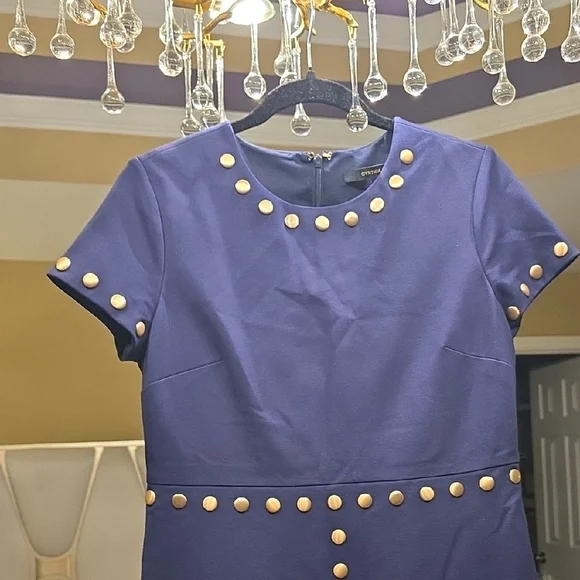 Cynthia Steffe Navy Mini Dress with Gold Studs